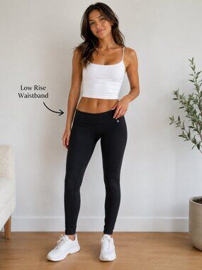 Lululemon Low Rise Black Workout Leggings Full Length Size 4